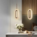 Závesné LED svietidlo v tvare oválu z kovu a akrylu Teplá biela 12 x 36 cm Záves až 180 cm Do spálne alebo nad jedálenský stôl 5