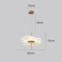 Závěsné LED svítidlo zlaté akrylový list stínidlo 20 x 20 x 12 cm kabel 150 cm základna 10 cm tři teploty světla 6 W nad jídelní stůl 2