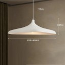 Závesné svietidlo japonský štýl plochý tanier 100 x 53 x 27 cm základňa 12 cm kábel 150 cm polymér kov LED 40 W studené biele 6500 K E27 3