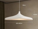 Závesné svietidlo japonský štýl plochý tanier 80 x 42 x 22 cm základňa 12 cm kábel 150 cm polymér kov LED 40 W teplé biele 3000 K E27 3