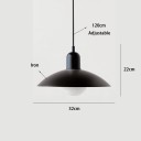 Závesné svietidlo minimalistické čierne tanierové tienidlo priemer 32 cm výška 22 cm kábel 120 cm kov objímka E27 do kuchyne a obývacej izby 4