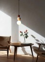 Závesné svietidlo moderné guľové tienidlo drevo kameň sklo výška 23 cm priemer 11 cm kábel 170 cm LED G9 do spálne nad jedálenský stôl 5
