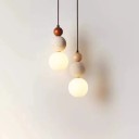Závesné svietidlo moderné guľové tienidlo drevo kameň sklo výška 23 cm priemer 11 cm kábel 170 cm LED G9 do spálne nad jedálenský stôl 7