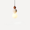 Závesné svietidlo moderné guľové tienidlo drevo kameň sklo výška 23 cm priemer 11 cm kábel 170 cm LED G9 do spálne nad jedálenský stôl 8