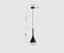 Závesné svietidlo moderné kuželové tienidlo studené svetlo výška 36 cm priemer 15 cm kábel 150 cm kov LED žiarovka E27 5