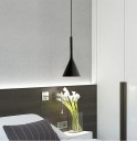 Závesné svietidlo moderné kuželové tienidlo studené svetlo výška 36 cm priemer 15 cm kábel 150 cm kov LED žiarovka E27 8