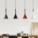 Závesné svietidlo moderné kuželové tienidlo studené svetlo výška 36 cm priemer 15 cm kábel 150 cm kov LED žiarovka E27 10