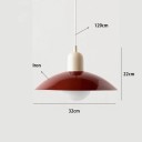 Závesné svietidlo retro červené tanierové tienidlo priemer 32 cm výška 22 cm kábel 120 cm kov objímka E27 do kuchyne či obývacej izby 6