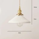 Závesné svietidlo s bielym keramickým tienidlom a paticou E27 v japonskom štýle s otočným vypínačom, priemer 24 cm, do spálne alebo pracovne 7