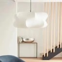 Závěsné svítidlo japonský styl hedvábné stínidlo nepravidelný tvar průměr 60 cm kabel 120 cm objímka E27 železo nad jídelní stůl 6