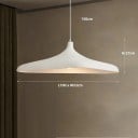 Závěsné svítidlo japonský styl plochý talíř 100 x 53 x 27 cm základna 12 cm kabel 150 cm polymer kov LED 40 W teplé bílé 3000 K E27 3