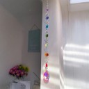 Závěsný duhový lapač slunce 40 cm Křišťálová dekorace s hvězdami a měsíci Závěsný přívěsek do okna i na balkon 2