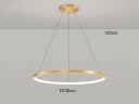 Závesný LED kruhový luster moderný priemer 100 cm príkon 60 W studené biele svetlo max výška 120 cm kov pokrytie 15-20 m² nad jedálenský stôl 6