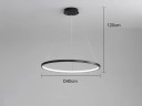 Závesný LED kruhový luster moderný priemer 40 cm príkon 26 W tri teploty svetla max výška 120 cm kov pokrytie 8-12 m² nad jedálenský stôl 4