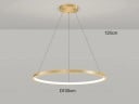 Závěsný LED kruhový lustr moderní průměr 100 cm příkon 60 W teplé bílé světlo max výška 120 cm kov pokrytí 15-20 m² nad jídelní stůl 6