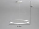 Závěsný LED kruhový lustr moderní průměr 100 cm příkon 60 W tři teploty světla max výška 120 cm kov pokrytí 15-20 m² nad jídelní stůl 4