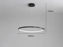 Závěsný LED kruhový lustr moderní průměr 40 cm příkon 26 W teplé bílé světlo max výška 120 cm kov pokrytí 8-12 m² nad jídelní stůl 4
