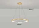 Závěsný LED kruhový lustr moderní průměr 60 cm příkon 38 W teplé bílé světlo max výška 120 cm kov pokrytí 10-15 m² nad jídelní stůl 5