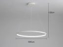 Závěsný LED kruhový lustr moderní průměr 80 cm příkon 52 W tři teploty světla max výška 120 cm kov pokrytí 12-18 m² nad jídelní stůl 6