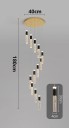 Závesný LED luster s 12 bublinkovými sklenenými sviecami 30 x 4 cm, základňa 40 x 180 cm dĺžka lustra, teplé biele stmievateľné svetlo 2