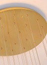 Závesný LED luster s 32 bublinkovými sklenými sviecami 30 x 4 cm, základňa 50 x 300 cm dĺžka lustra, studené biele stmievateľné svetlo 3