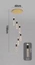 Závesný LED luster s 6 bublinkovými sklenenými sviecami 30 x 4 cm, základňa 40 x 150 cm dĺžka lustra, studené biele stmievateľné svetlo 2