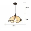 Závesný luster ručne pletené látkové tienidlo v tvare lotosu priemer 30 x výška 20 cm kábel 120 cm kov čierny objímka E27 do jedálne 2