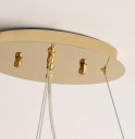 Závesný luster sklenené listy vetvičky strieborný priemer 80 x výška 45 x nastaviteľný kábel 150 cm, 10x G9 LED v balení, studené biele svetlo 4