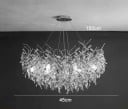 Závěsný lustr skleněné listy větvičky stříbrný průměr 45 x výška 45 x nastavitelný kabel 150 cm, 6x G9, teplé bílé světlo do jídelny 2