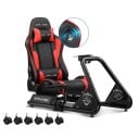 Závodní simulátor s herní židlí, stojanem na volant a pedály, reproduktory, 130x55x107 cm, ekokůže, sedačka pro racing simulator 5