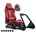 Závodní simulátor s herní židlí, stojanem na volant a pedály, reproduktory, 130x55x107 cm, ekokůže, sedačka pro racing simulator 6