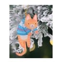 Zawieszana dekoracja świąteczna z kotem 4,4 x 9 cm Uroczy zawieszek na choinkę Drzwi i prezent Świąteczna i noworoczna ozdoba 4