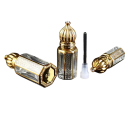 Zdobiona szklana buteleczka na olejki eteryczne i perfumy 12 ml z pipetą w złotym wykończeniu dekoracyjny flakon do dozowania 2