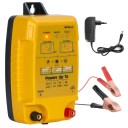 Zdroj pro elektrický ohradník s dvěma displeji, dosah 12 km, výstup 8–12 kV, vstup 12 V, žlutý napáječ pro pastvinu skotu a koní 1