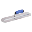 Zednicka lžíca omítací nierdzewna stal 40 × 10 cm plastikowy uchwyt niebiesko-czarny do tynku, betonu i wykończenia ścian 1
