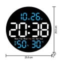 Zegar ścienny LED 25,5 cm Temperatura Wilgotność Tydzień i data Wyświetlacz lustrzany Pilot zdalnego sterowania Timer Automatyczne 6