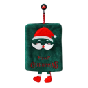 Zelený uterák na ruky Merry Christmas s poutkem a vianočnou postavičkou 18,7 x 23,7 cm zosilnený fleece rýchloschnúci savý do kuchyne aj kúpeľne 2