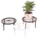 Železný kruhový stojan na květináč 24x13 cm dekorativní podstavec se zdobenými ornamenty pro balkon zahradu terasu a interiér 1