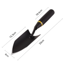 Zesilnená lopatka na tvrdú pôdu 33 x 8 cm manganová oceľ čierna ergonomická gumová rukoväť pre záhradné kopanie 4