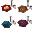 Zeskantige opvouwbare dobbelsteenbak 27 x 24,5 cm Kunstleer Opberg speelbak voor bord- en RPG-spellen 5