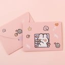 Zestaw 10 sztuk różowych kopert listowych z papierem 9,6 × 7,2 cm z motywem króliczka z serduszkami 2