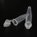 Zestaw 100 plastikowych probówek wirówkowych o pojemności 1,5 ml z zatyczkami i spiczastym dnem do badań laboratoryjnych i próbek 7