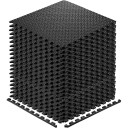 Zestaw 16 czarnych mat EVA typu puzzle 30x30 cm Ochronna podłoga z pianki do siłowni, pokoju dziecięcego i ćwiczeń 1