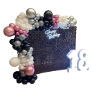 Zestaw 18 sztuk czarnych błyszczących paneli ściennych 30x30 cm Tło dekoracyjne 90x180 cm na wesela, urodziny, imprezy i dekoracje świąteczne 4