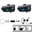 Zestaw 2 interkomów motocyklowych Y10 ze stałym mikrofonem Bluetooth 5.3 IPX6 Czas pracy baterii 72 godziny Zasięg 300 m Do kasków otwartych 2