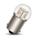 Zestaw 2 szt. LED żarówek samochodowych RUIANDSION BA15S 1156 P21W 24 V Ciepła biała barwa Przezroczysta okrągła bańka Chipy na obwodzie i na górze Do świateł samochodowych 2
