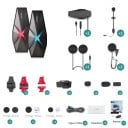 Zestaw 2 sztuk interkomów ASMAX F1 Bluetooth 5.3 IP67 Podwójny chip 10 jeźdźców Mesh HIFI dźwięk Czas pracy 1250 mAh 3