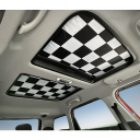 Zestaw 2 sztuk osłon przeciwsłonecznych na okno dachowe Mini Cooper 50x70 cm Czerno-biała szachownica Ochrona przed słońcem Odbicie UV Izolacja termiczna 2