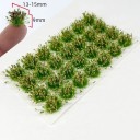 Zestaw 28 sztuk kęp trawy 13–15 mm wysokości 9 mm Miniaturowe zielone krzewy Dekoracja do dioram i modelowego krajobrazu 2
