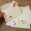 Zestaw 36 sztuk kopert listowych z papierem 21 × 14,5 cm + 11 × 16 cm papier z nadrukiem 4 motywy losowy wybór 4